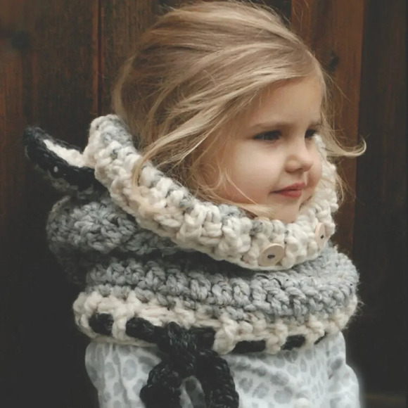 Chunky Knit Hats Fox Design Shawl Hooded Cowl Beanie Neck Wrap & Scarf Hat Cap - Picture 2 of 7